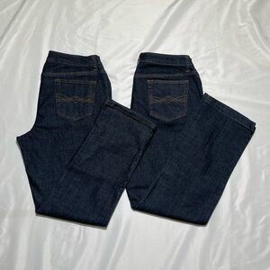 Lot of 2 Jeans St. John's Bay Straight Leg Dark Mid Rise Stretchy size 14s women